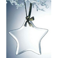 Alicia Beveled Economy Star Ornament w/ Gold Ribbon - Jade Glass